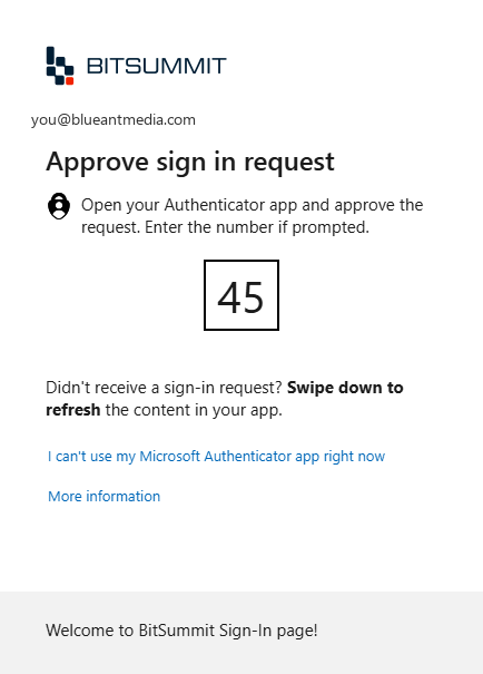 Sign-in prompt showing the fallback option link